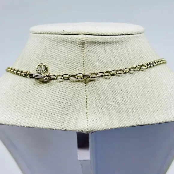 Talbots Statements Necklace Interlocking Rings Mesh Bib Gold Tone Jewelry - Picture 4 of 8